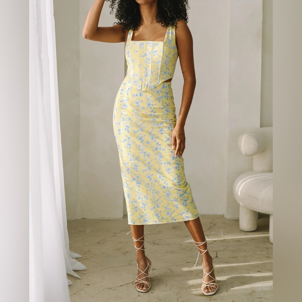 New! Yllw The Label Harmony Linen Skirt - Butter Toile